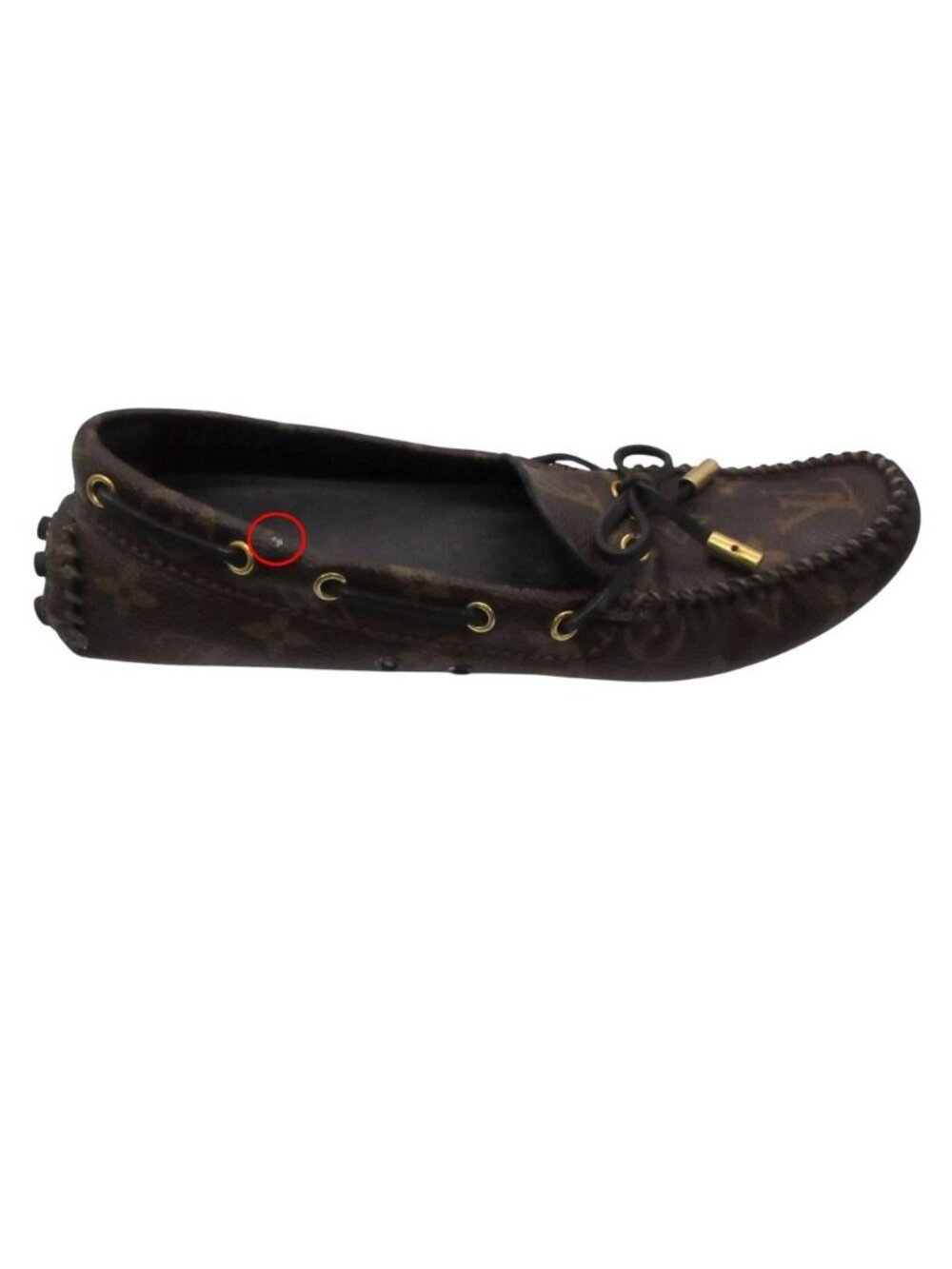 Louis Vuitton Moccasins Arizona Line Monogram Leather Ribbon Driving Shoes Flat - Picture 7 of 10